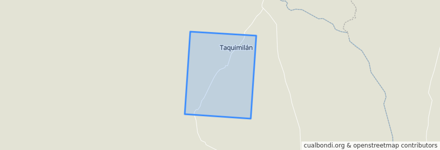 Mapa de ubicacion de Límite municipio de Taquimilán.