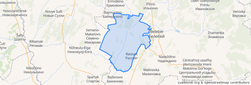 Mapa de ubicacion de Рассветовский сельсовет.