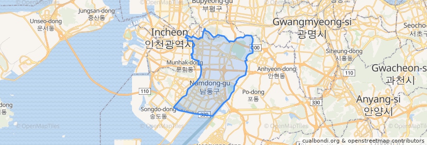 Mapa de ubicacion de 남동구.