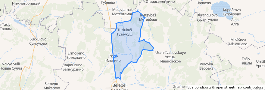 Mapa de ubicacion de Тузлукушевский сельсовет.