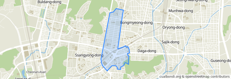 Mapa de ubicacion de Ssangyong 1-dong.