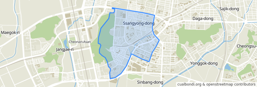 Mapa de ubicacion de Ssangyong 2-dong.