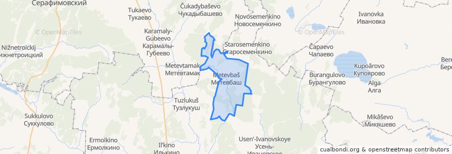 Mapa de ubicacion de Метевбашевский сельсовет.