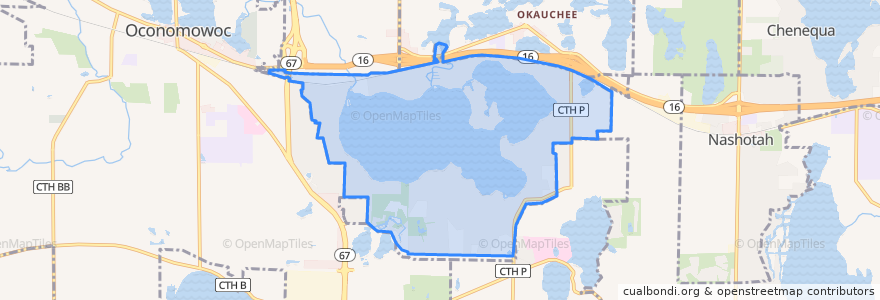 Mapa de ubicacion de Oconomowoc Lake.