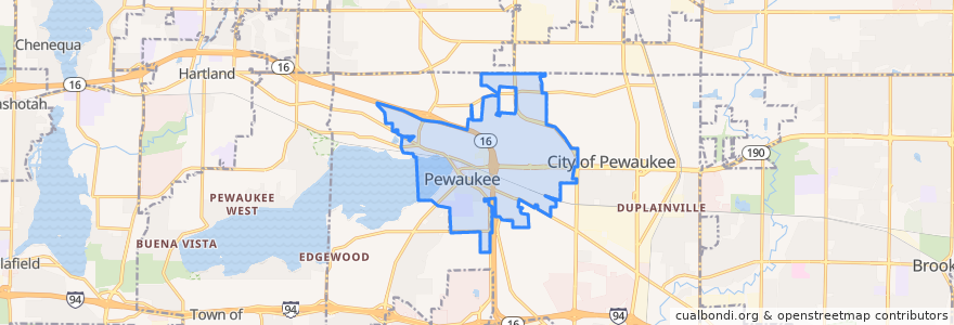 Mapa de ubicacion de Village of Pewaukee.