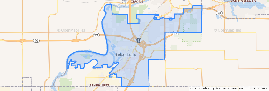 Mapa de ubicacion de Lake Hallie.