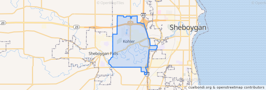 Mapa de ubicacion de Kohler.