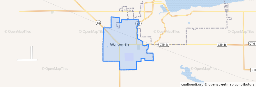 Mapa de ubicacion de Walworth.