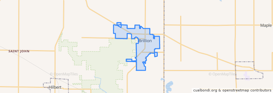 Mapa de ubicacion de Brillion.