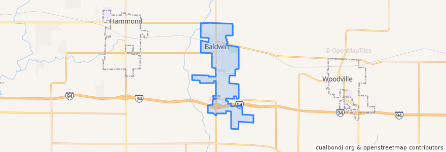 Mapa de ubicacion de Baldwin.