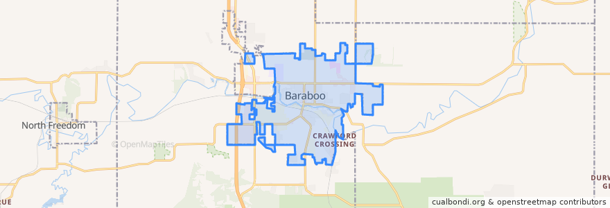 Mapa de ubicacion de Baraboo.