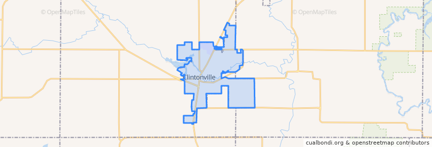 Mapa de ubicacion de Clintonville.