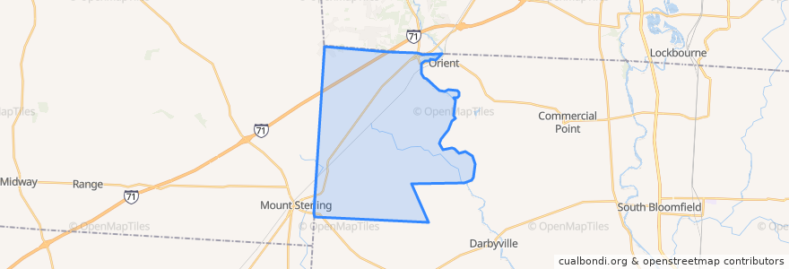 Mapa de ubicacion de Darby Township.
