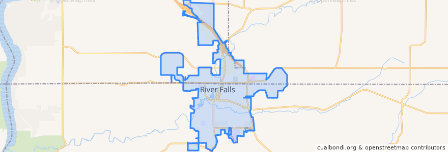 Mapa de ubicacion de River Falls.