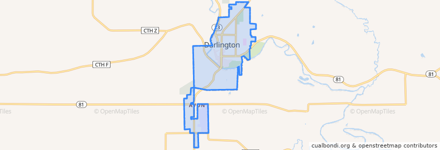 Mapa de ubicacion de Darlington.