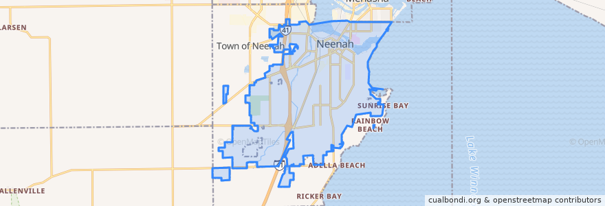 Mapa de ubicacion de Neenah.