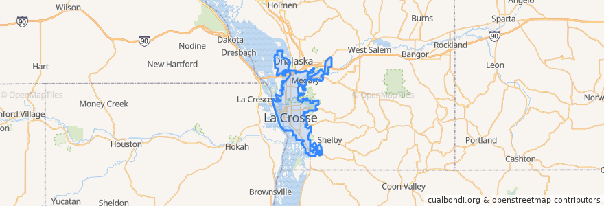 Mapa de ubicacion de La Crosse.
