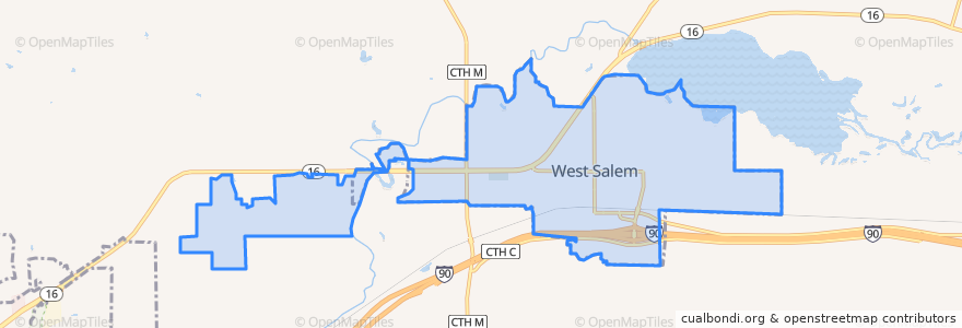 Mapa de ubicacion de West Salem.