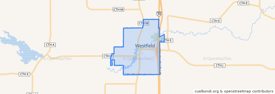 Mapa de ubicacion de Westfield.