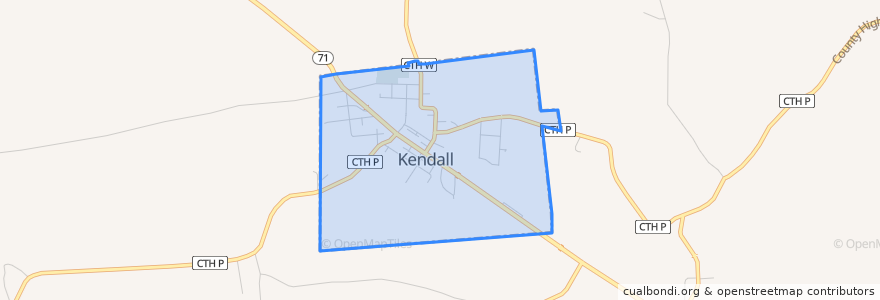 Mapa de ubicacion de Kendall.