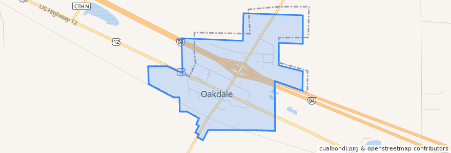 Mapa de ubicacion de Oakdale.