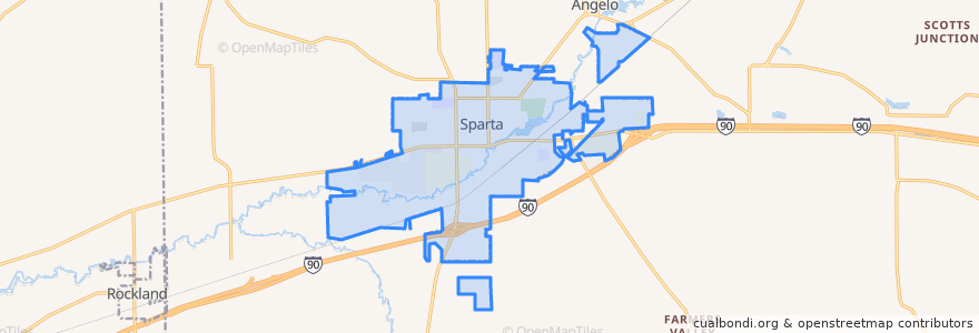 Mapa de ubicacion de Sparta.