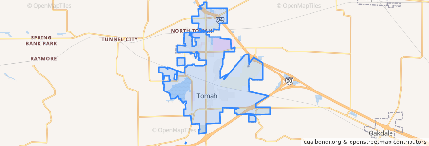Mapa de ubicacion de Tomah.