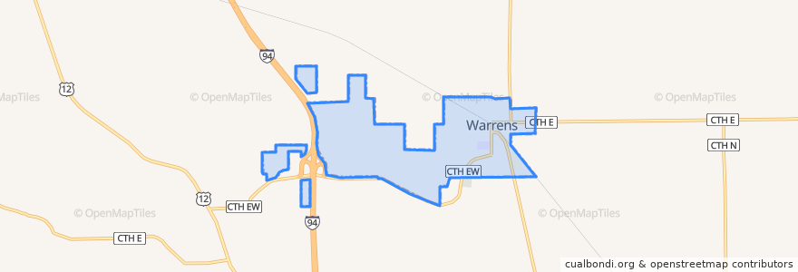 Mapa de ubicacion de Warrens.