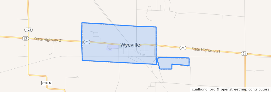 Mapa de ubicacion de Wyeville.
