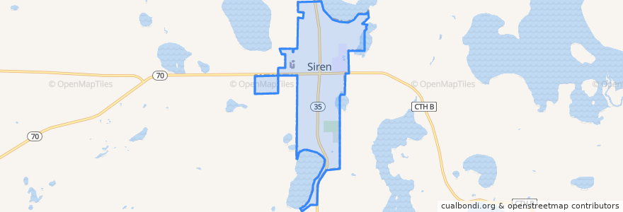 Mapa de ubicacion de Siren.