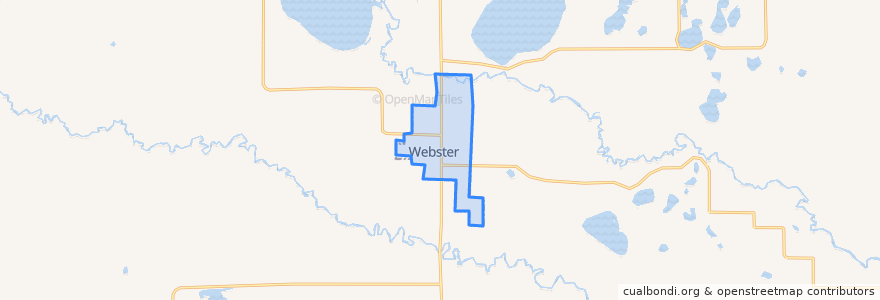 Mapa de ubicacion de Webster.