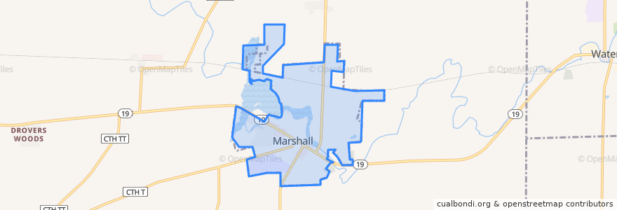 Mapa de ubicacion de Marshall.