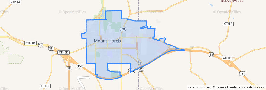 Mapa de ubicacion de Mount Horeb.