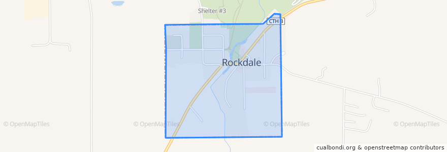 Mapa de ubicacion de Rockdale.