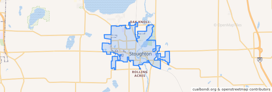 Mapa de ubicacion de Stoughton.