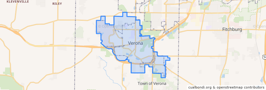 Mapa de ubicacion de City of Verona.