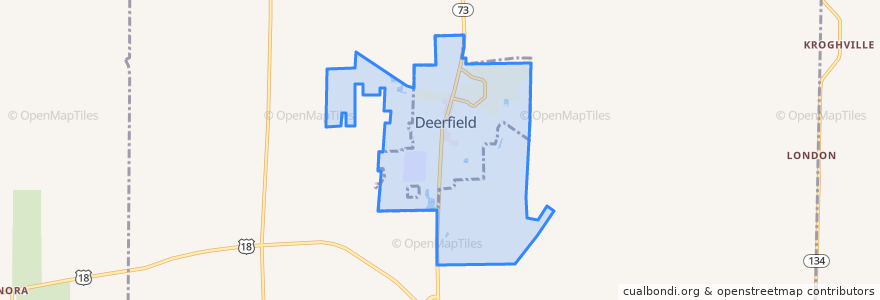 Mapa de ubicacion de Deerfield.