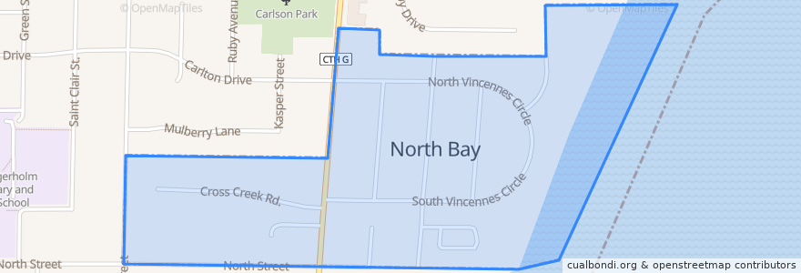 Mapa de ubicacion de North Bay.