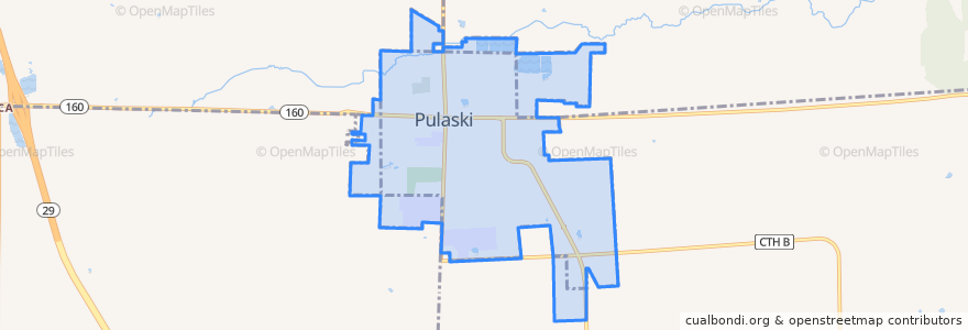 Mapa de ubicacion de Pulaski.