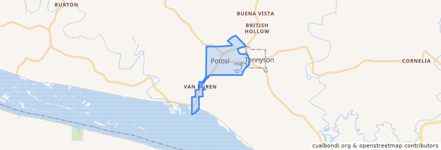 Mapa de ubicacion de Potosi.