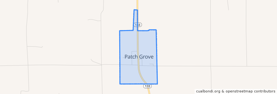 Mapa de ubicacion de Patch Grove.