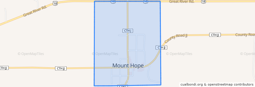 Mapa de ubicacion de Mount Hope.