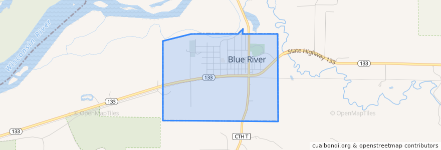 Mapa de ubicacion de Blue River.