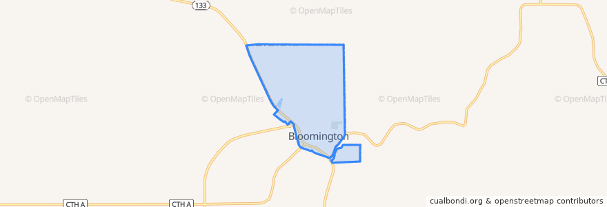 Mapa de ubicacion de Bloomington.