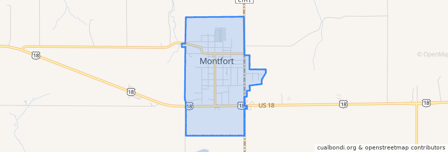 Mapa de ubicacion de Montfort.