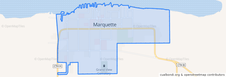 Mapa de ubicacion de Village of Marquette.