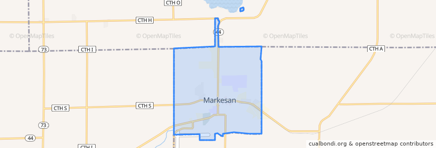 Mapa de ubicacion de Markesan.