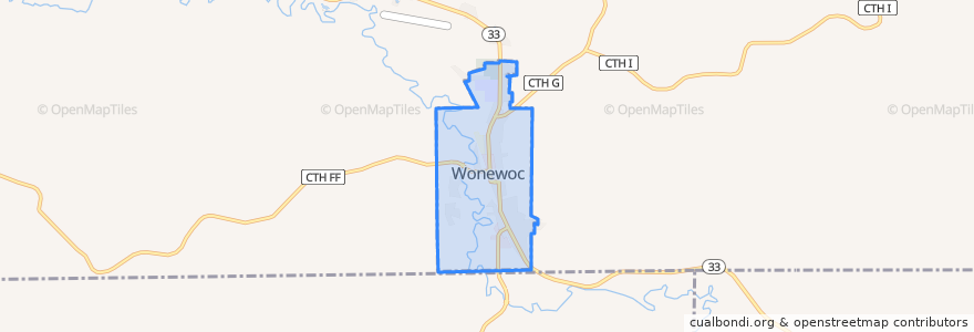 Mapa de ubicacion de Wonewoc.