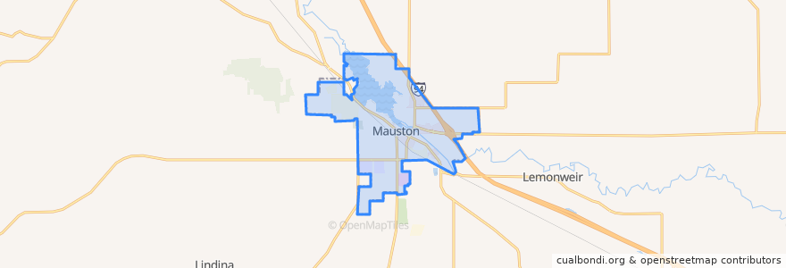 Mapa de ubicacion de Mauston.