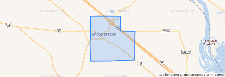 Mapa de ubicacion de Lyndon Station.